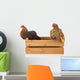 Chickens on Wooden Crate Wall Decal