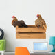 Chickens on Wooden Crate Wall Decal
