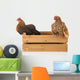 Chickens on Wooden Crate Wall Decal