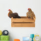 Chickens on Wooden Crate Wall Decal