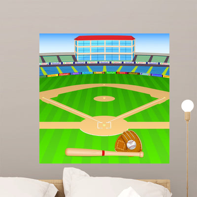 Baseball Field shown on a wall