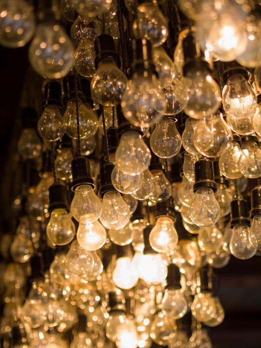Lighting decor bulbs hanging 