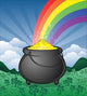 Pot of Gold in a Shamrock Field Cartoon Wall Mural