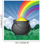 Pot of Gold in a Shamrock Field Cartoon Wall Mural