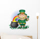 Leprechaun Pot of Gold Cartoon Character Wall Decal