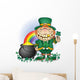 Leprechaun Pot of Gold Cartoon Character Wall Decal