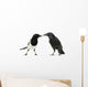 Common Magpie and Carrion Crow Facing Each Other Wall Decal