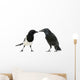 Common Magpie and Carrion Crow Facing Each Other Wall Decal