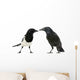 Common Magpie and Carrion Crow Facing Each Other Wall Decal