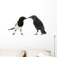 Common Magpie and Carrion Crow Facing Each Other Wall Decal