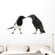 Common Magpie and Carrion Crow Facing Each Other Wall Decal