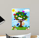 Children Playing Illustration in an Apple Tree Wall Mural