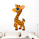 Cute baby giraffe cartoon Wall Decal