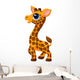 Cute baby giraffe cartoon Wall Decal