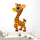Cute baby giraffe cartoon Wall Decal