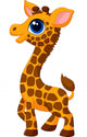 Cute baby giraffe cartoon Wall Decal