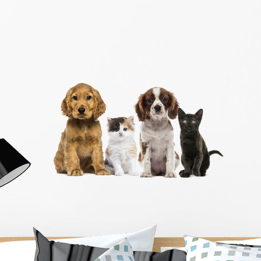 Group of Kittens and Dogs Wall Decal