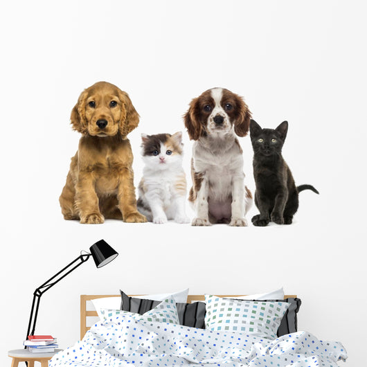 Group of Kittens and Dogs Wall Decal