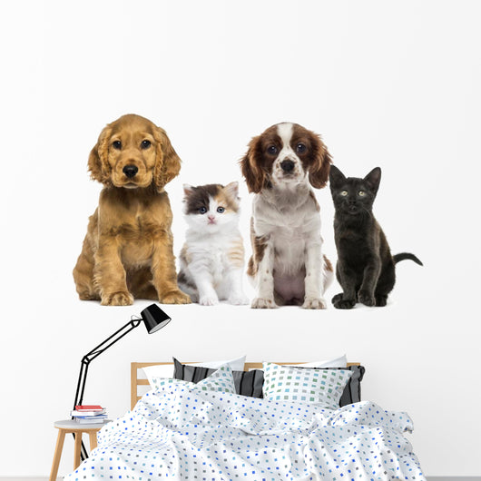 Group of Kittens and Dogs Wall Decal