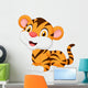 Cute baby tiger cartoon Wall Decal