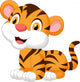 Cute baby tiger cartoon Wall Decal