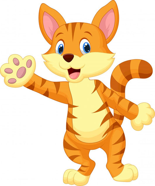 Cute Cat Waving Hand 