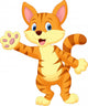 Cute Cat Waving Hand 