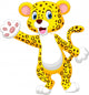 Cute cartoon leopard waving hand Wall Decal
