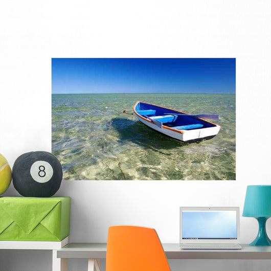 Little Blue Boat Wall Decal Design 2
