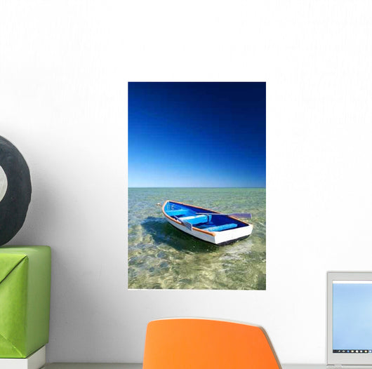 Little Blue Boat Wall Decal Design 1