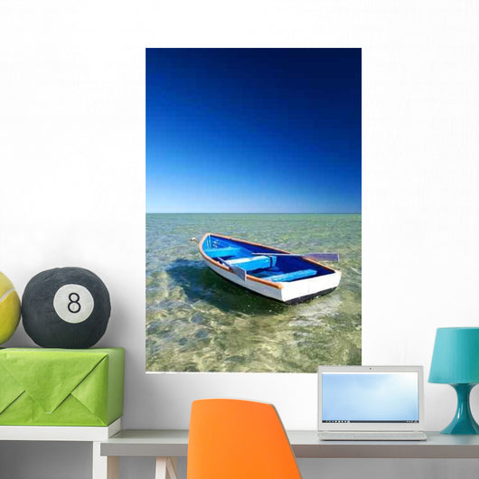 Little Blue Boat Wall Decal Design 1