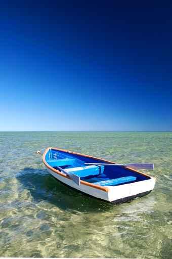 Little Blue Boat Wall Decal Design 1