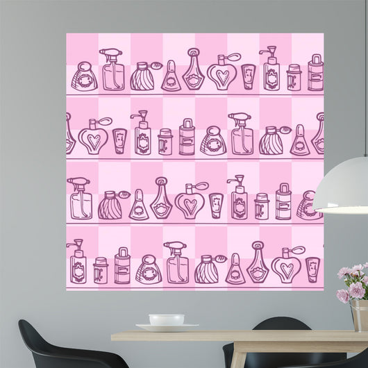 Seamless pattern with perfume bottles for bathroom Wall Mural