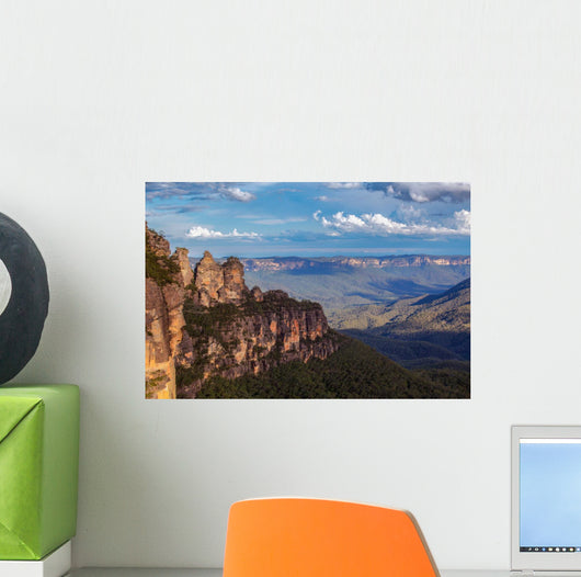 Famous Three Sisters rock formation in Blue Mountains of NSW, Au Wall Mural