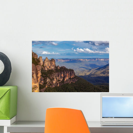 Famous Three Sisters rock formation in Blue Mountains of NSW, Au Wall Mural
