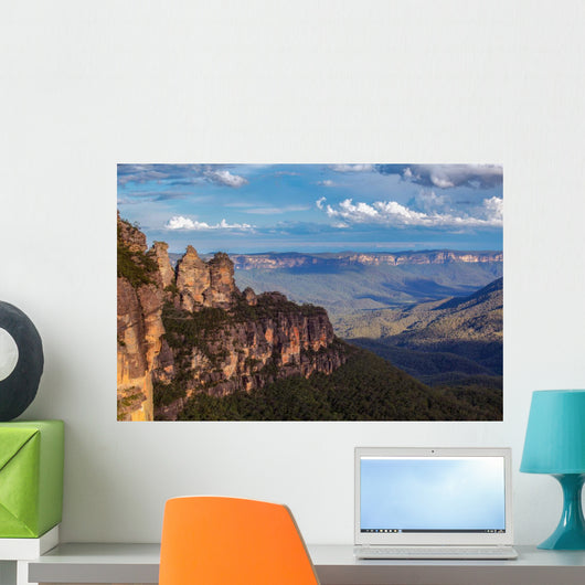 Famous Three Sisters rock formation in Blue Mountains of NSW, Au Wall Mural