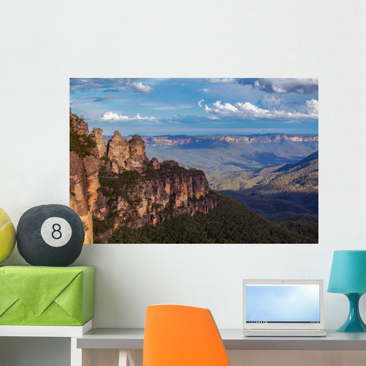 Famous Three Sisters rock formation in Blue Mountains of NSW, Au Wall Mural