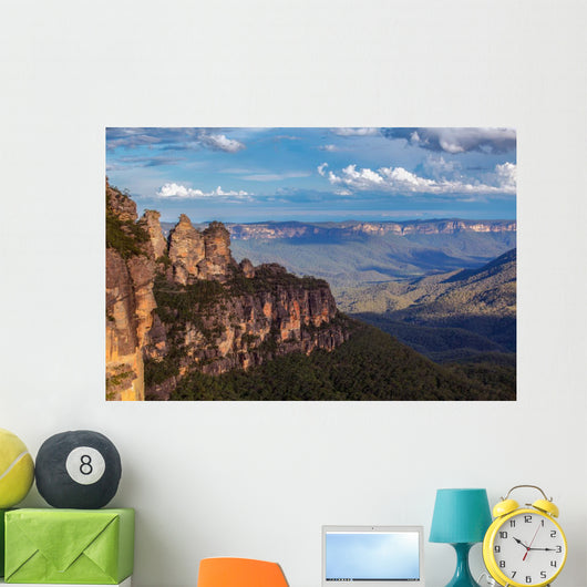 Famous Three Sisters rock formation in Blue Mountains of NSW, Au Wall Mural