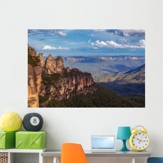 Famous Three Sisters rock formation in Blue Mountains of NSW, Au Wall Mural