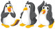 Three cute penguins 
