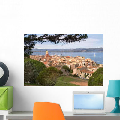 St Tropez 1 Town Wall Decal shown on a wall