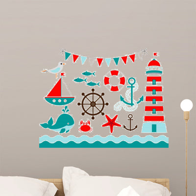 Nautical Set shown on a wall