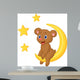Baby bear sitting on the moon Wall Mural