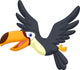 Cute cartoon toucan bird flying Wall Decal
