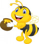 Bee cartoon holding honey bucket Wall Decal