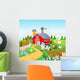 Farm background with animals Wall Mural