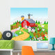 Farm background with animals Wall Mural