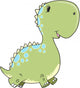 Cute Baby Dinosaur Vector Wall Decal