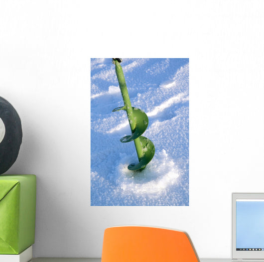 Fishing Auger on Ice Wall Mural