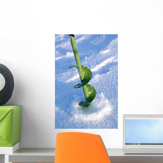 Fishing Auger on Ice Wall Mural